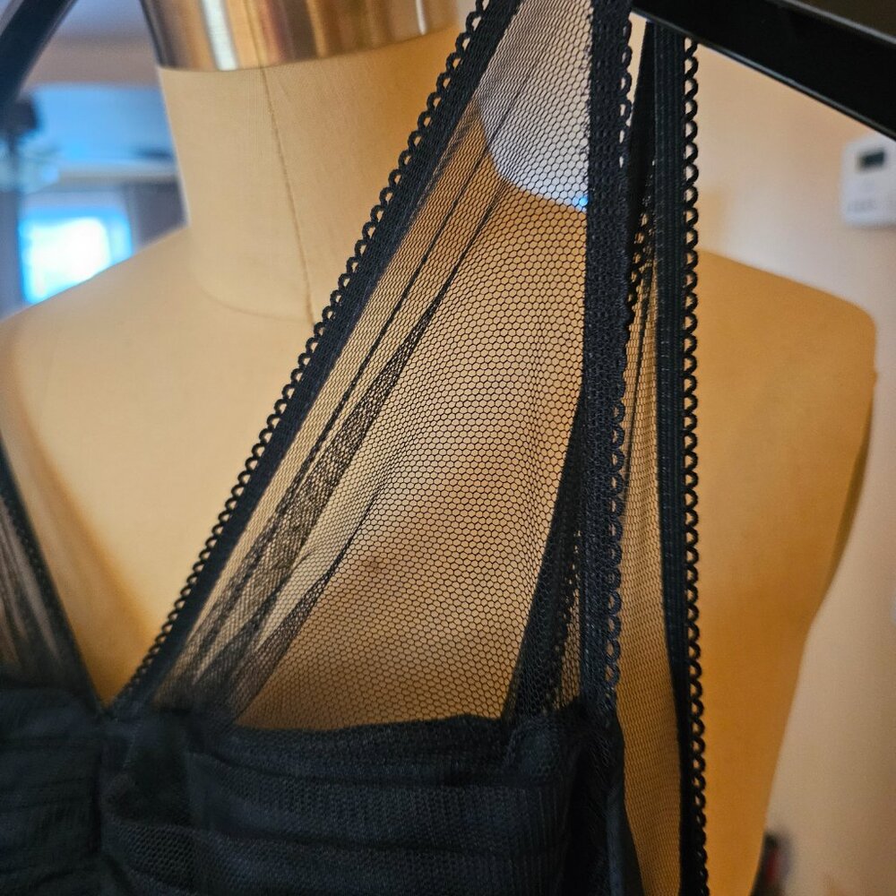 Adrianna Papell Floral Embroidered Illusion Gown - Picture 10 of 16